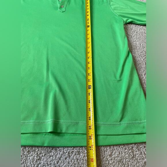 FootJoy Polo Shirt Mens XL Athletic Fit Lime Green Short Sleeve Preppy Golf Polo - Picture 11 of 13